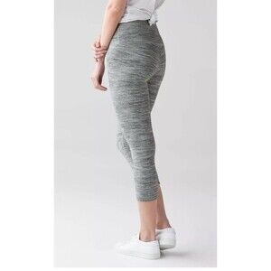 Lululemon Wunder Under‎ Crop Hi-Rise Space Dye Camo Seal Gray Coal size 8 NWT